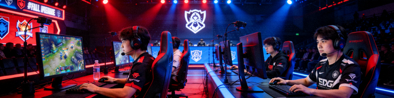 英雄联盟职业联赛比赛现场 - 两支战队正在激烈对战